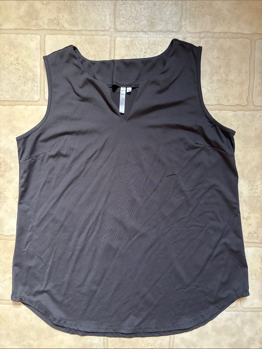 LULU B Keyhole UPF 50+ Tank Top Shirt : black, Women's M Medium - 0612